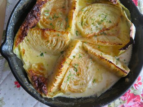 Braised Cabbage with Horseradish Cream