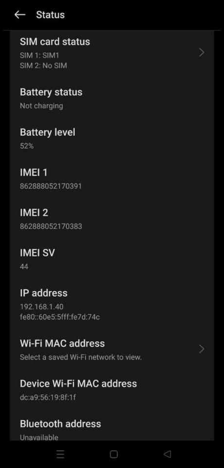 IMEI phone status