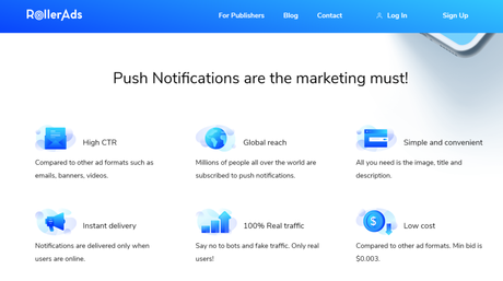 RollerAds Review 2023: New Push Advertising Network (Try It)