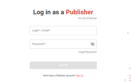 adsterra publisher log in