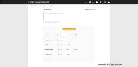 Screenshot of Deep Dream Generator, AI Image Generator