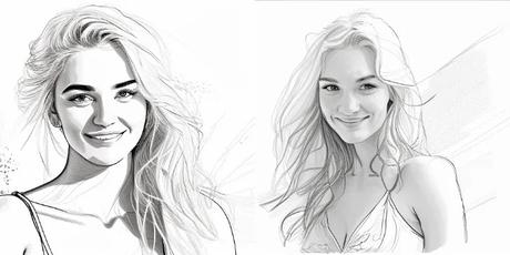 pencil sketch of a bohemian blonde girl generated by AI