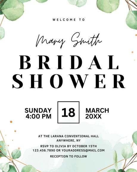 wedding invitattions bridal shower canva