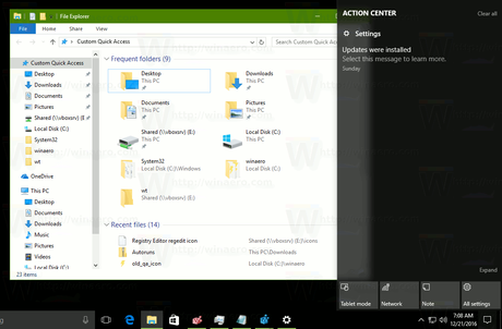 Open and Use Action Center