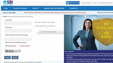 how to reset sbi yono username and password