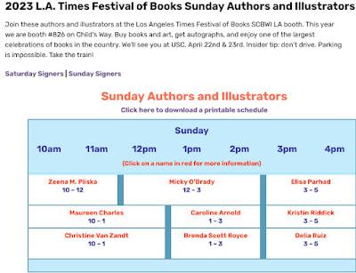 SAVE THE DATE, SUNDAY APRIL 23, 1-3pm at the LA TIMES BOOK FESTIVAL