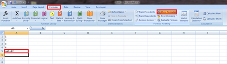 How to Show Formulas in Excel Function?