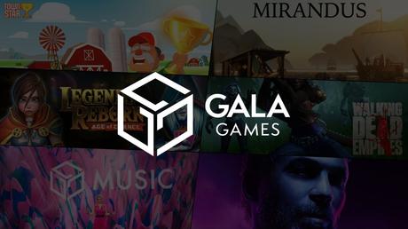 Gala,Games,,Gala,Cryptocurrency,Symbol,And,Text,On,Abstract,Background