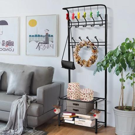 SAVE - Metal Multipurpose Entryway Hall Tree