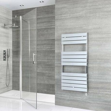 Milano Lustro electric designer chrome flat panel designer heated towel rail