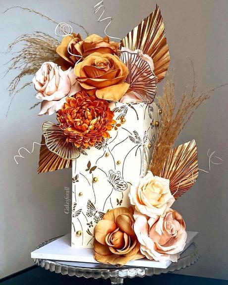 rust wedding cakes modern