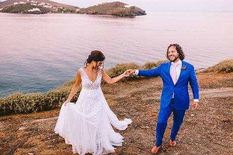 Modern summer wedding in Sifnos with bougainvillea in fuchsia hues │ Demetra & Panayiotis modern-summer-wedding-sifnos-bougainvillea-fuchsia-hues_76