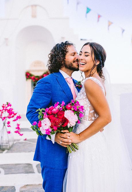 Modern summer wedding in Sifnos with bougainvillea in fuchsia hues │ Demetra & Panayiotis modern-summer-wedding-sifnos-bougainvillea-fuchsia-hues_01