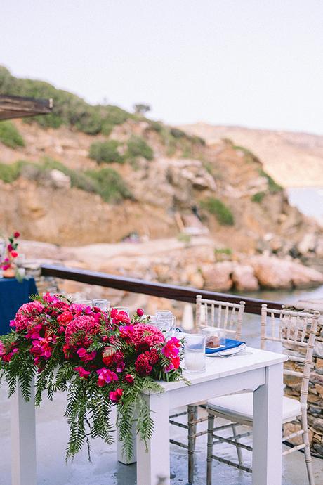 Modern summer wedding in Sifnos with bougainvillea in fuchsia hues │ Demetra & Panayiotis modern-summer-wedding-sifnos-bougainvillea-fuchsia-hues_51