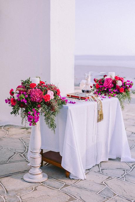 Modern summer wedding in Sifnos with bougainvillea in fuchsia hues │ Demetra & Panayiotis modern-summer-wedding-sifnos-bougainvillea-fuchsia-hues_21