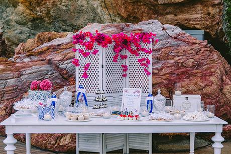 Modern summer wedding in Sifnos with bougainvillea in fuchsia hues │ Demetra & Panayiotis modern-summer-wedding-sifnos-bougainvillea-fuchsia-hues_59