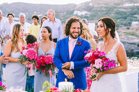 Modern summer wedding in Sifnos with bougainvillea in fuchsia hues │ Demetra & Panayiotis modern-summer-wedding-sifnos-bougainvillea-fuchsia-hues_35