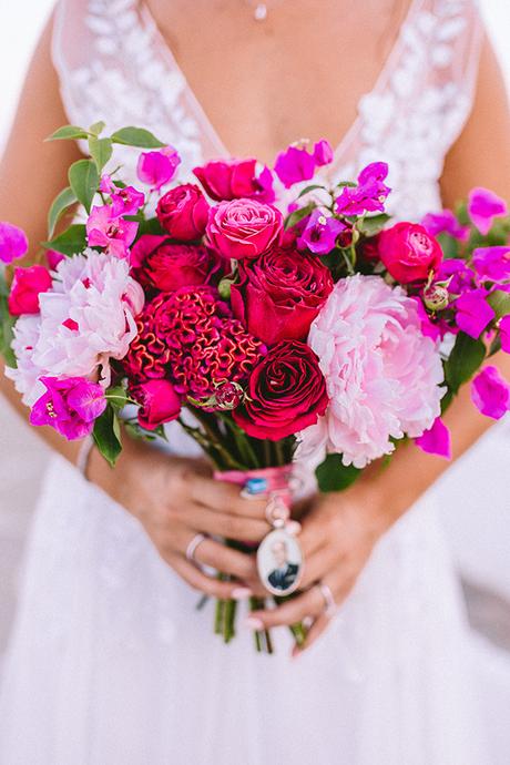 Modern summer wedding in Sifnos with bougainvillea in fuchsia hues │ Demetra & Panayiotis modern-summer-wedding-sifnos-bougainvillea-fuchsia-hues_36x