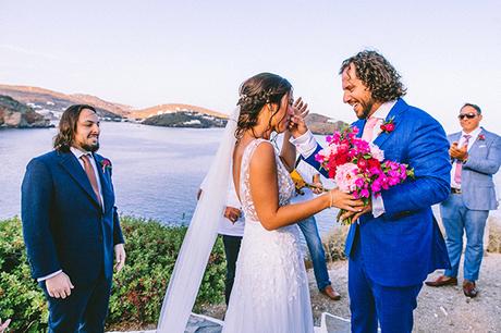 Modern summer wedding in Sifnos with bougainvillea in fuchsia hues │ Demetra & Panayiotis modern-summer-wedding-sifnos-bougainvillea-fuchsia-hues_31