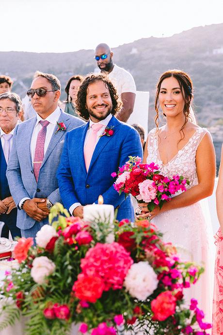Modern summer wedding in Sifnos with bougainvillea in fuchsia hues │ Demetra & Panayiotis modern-summer-wedding-sifnos-bougainvillea-fuchsia-hues_36