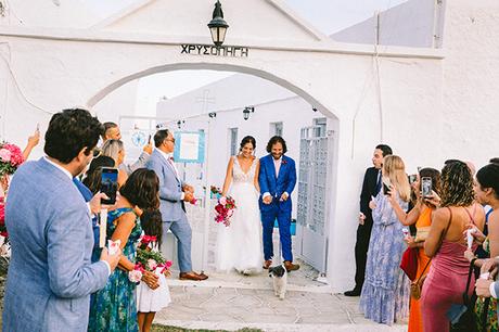 Modern summer wedding in Sifnos with bougainvillea in fuchsia hues │ Demetra & Panayiotis modern-summer-wedding-sifnos-bougainvillea-fuchsia-hues_47