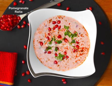 Pomegranate (Anar) raita step by step