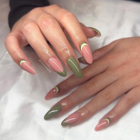 Olive Green Nail Inspo For The Tan Skin