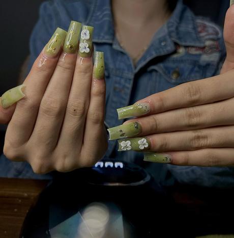 Olive Green Nail Inspo For The Tan Skin