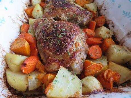 Roasted Turkey Thighs with Garlic Herb Butter