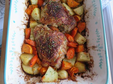 Roasted Turkey Thighs with Garlic Herb Butter