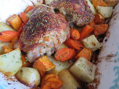 Roasted Turkey Thighs with Garlic Herb Butter