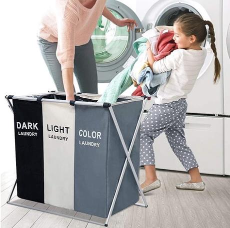 SAVE - 3 Section Foldable Laundry Hamper