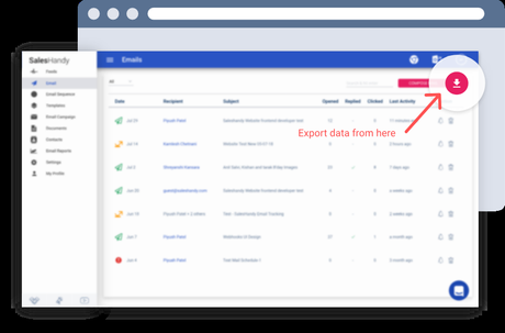 SalesHandy Review- Export Data