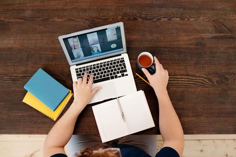 man having a virtual meeting