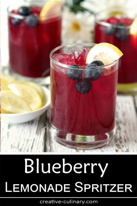 Blueberry Lemonade Spritzer (Mocktail or Cocktail)