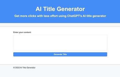 AI Title Generator enables ChatGPT to create attractive article titles