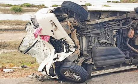 Four passengers in the care were seriously hurt and one is said to be critical.