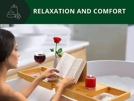 SAVE $33! Natural Bamboo Bathtub Caddy/Bath Serving Tray