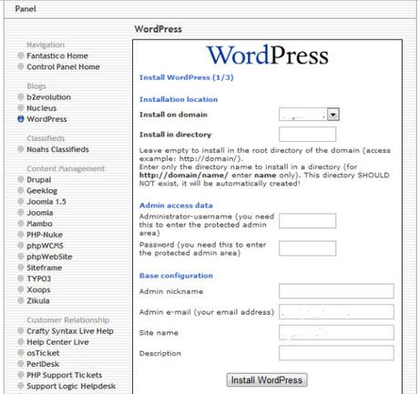 How to Install WordPress Using Fantastico