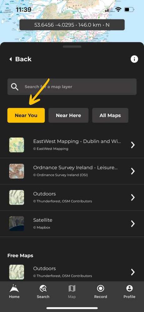 Managing your map layers on HiiKER