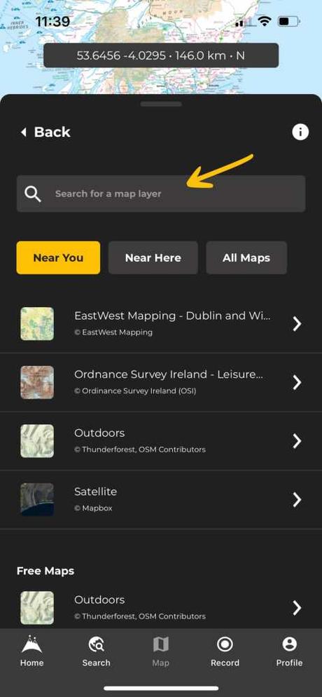 Managing your map layers on HiiKER