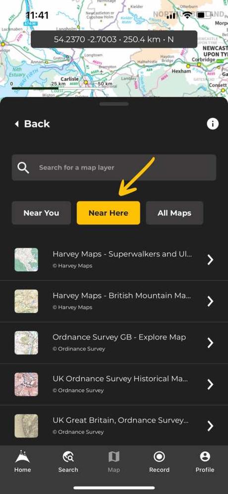 Managing your map layers on HiiKER