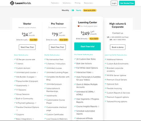 LearnWorlds Pricing 2023: How Much Do the Pricing Plans Cost?