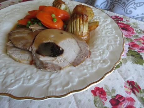 Stuffed Pork Roast with Browned Potatoes
