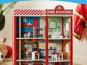 SAVE Three-Story Pretend Wooden Fire Station Play