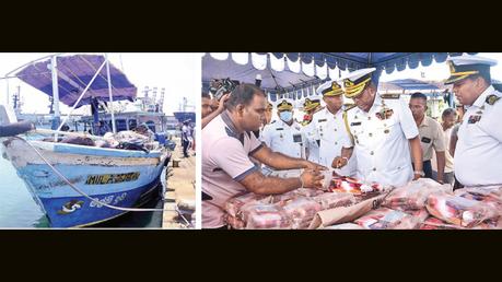 Navy seizes trawler with 121kg of heroin, hashish valued about Rs.2,800 Mn, six on-board nabbed