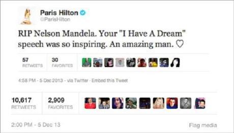 Paris Hilton tweet