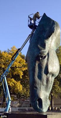 statues .... maintenance  ~ creator of horse head sclpture cleans it also....