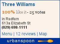 Three Williams on Urbanspoon
