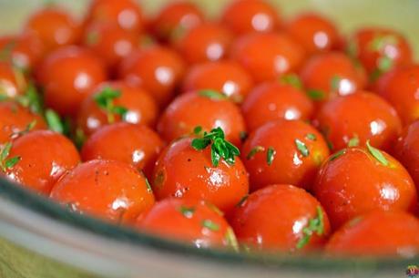 Roasting Cherry Tomatoes Close Up marthafied